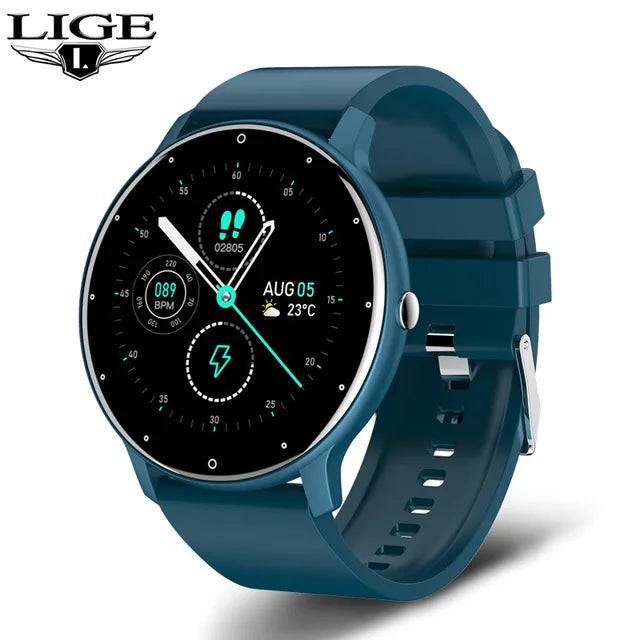 Smart Watch Men LIGE 2021; Full Touch Screen Sport Fitness Watch IP67 Waterproof with Bluetooth For Android & IOS smartwatch.