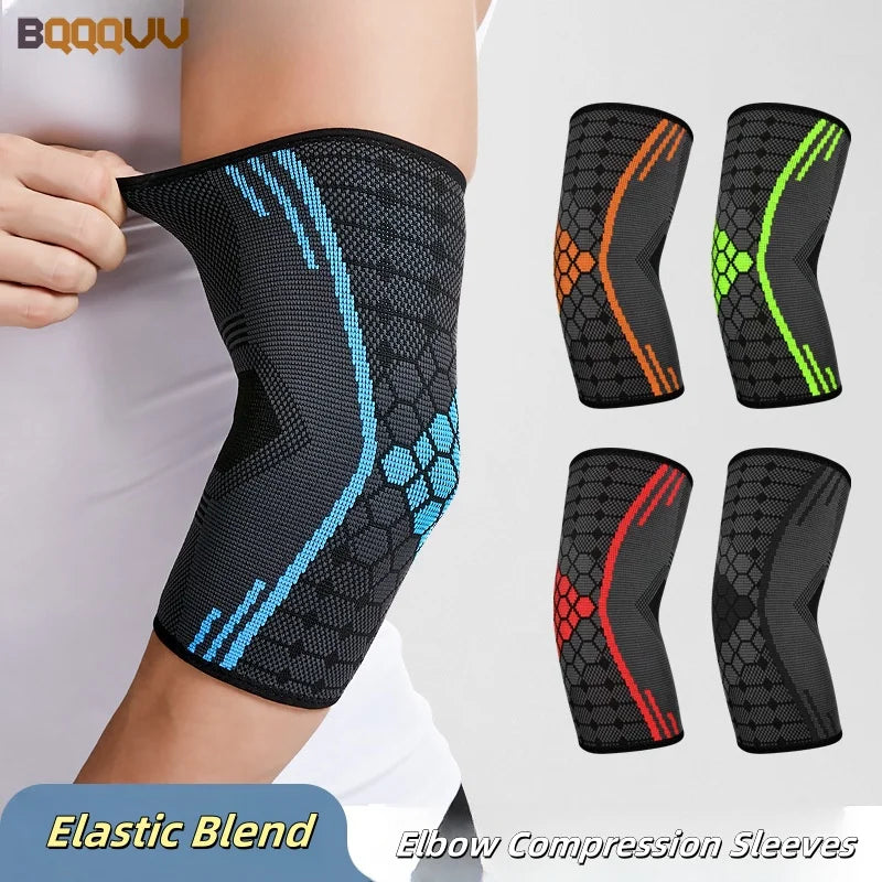 Elbow Compression Sleeves For Tennis and Golfer's Elbow, Breathable Elastic Blend Elbow Brace Support Pads for Men and Women - 1 pcs