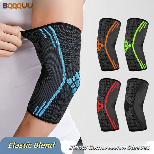 Elbow Compression Sleeves For Tennis and Golfer's Elbow, Breathable Elastic Blend Elbow Brace Support Pads for Men and Women - 1 pcs