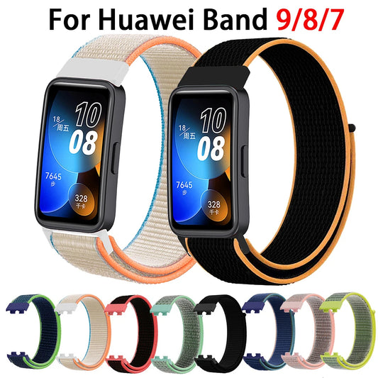 Strap Nylon for Huawei Band 8, 9, 7; Strap Band Accessories, Loop Smart Watch Replacement Wristband Braces, Sport Bracelet - Unisex Men Women