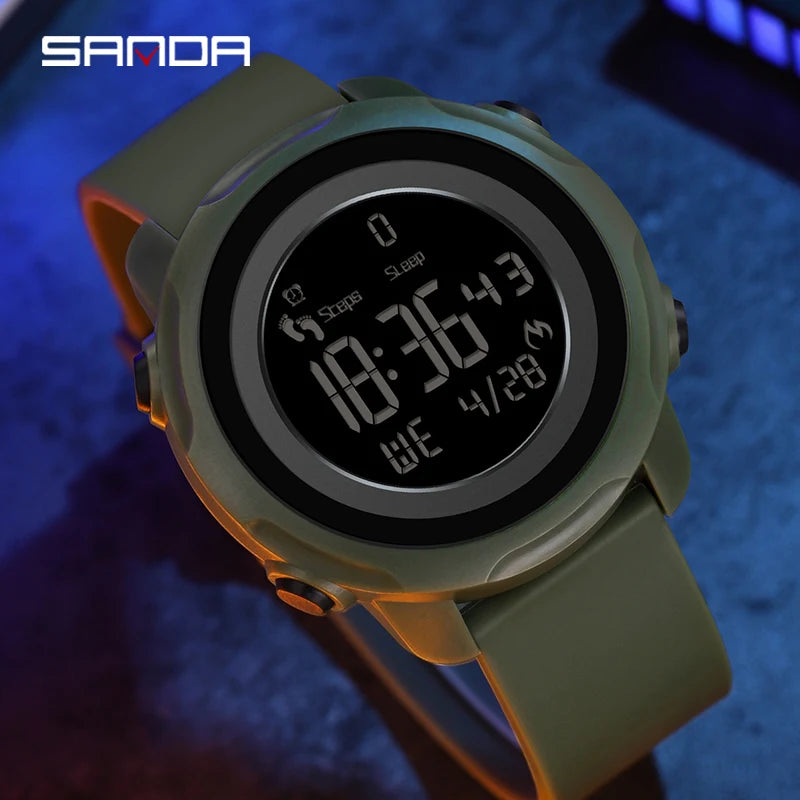 Smart Watch Sanda 6121, Step & Calories Count Fashion Alarm Clock for Men. Waterproof Shockproof Sleep Monitoring Wristwatch