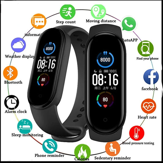 Relojes Men/Women Unisex Smart & Sport Watch Waterproof, Smart Clock, Heart Rate & Blood Pressure Monitor, Kid Bracelet For Android IOS Xiaomi