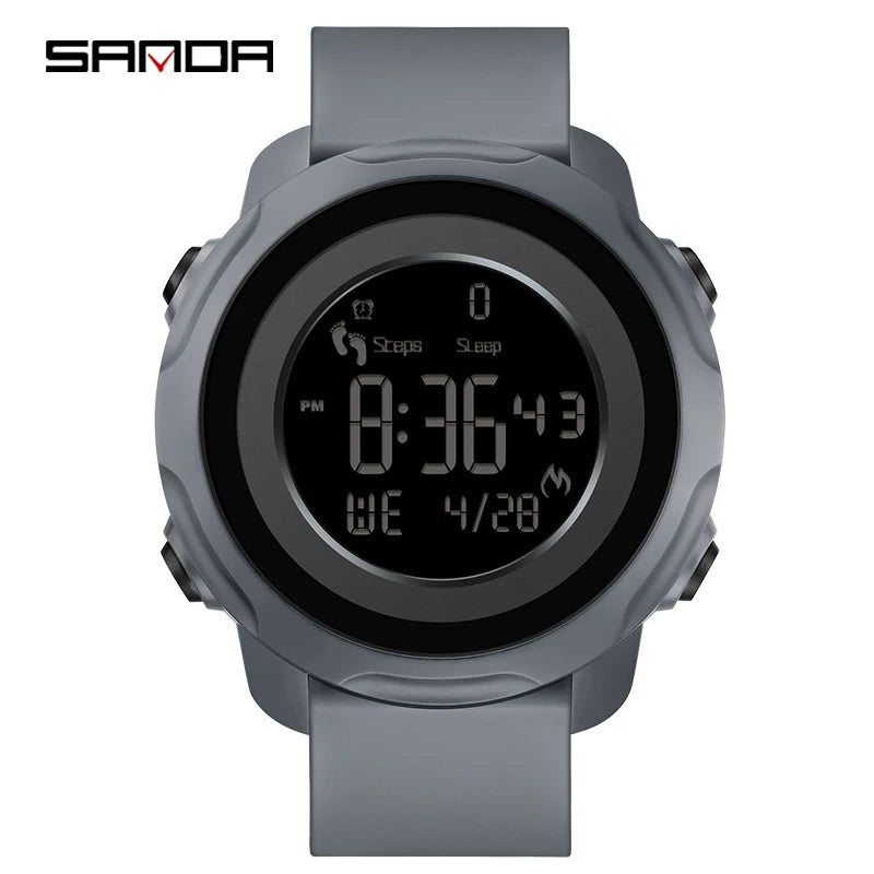 Smart Watch Sanda 6121, Step & Calories Count Fashion Alarm Clock for Men. Waterproof Shockproof Sleep Monitoring Wristwatch