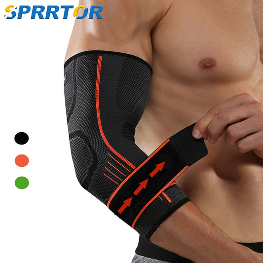 Elbow Brace Support / Sleeve with Strap, Compression Sleeve Arm Support Adjustable for Running, Workout, Tennis, Golf, Tendonitis, Arthritis - 1 pcs.