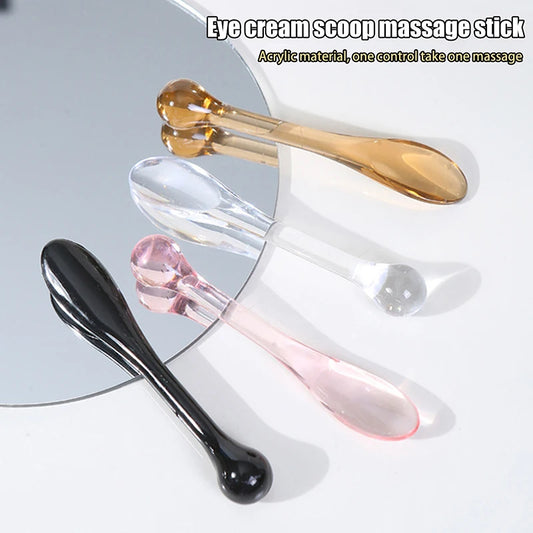 Eye Cream Applicator, Spoon Roller, Transparent Massage Stick, Cosmetic Spatulas, Facial Mask Skin Care Plastic Spoon for Wrinkle - 5 pcs.