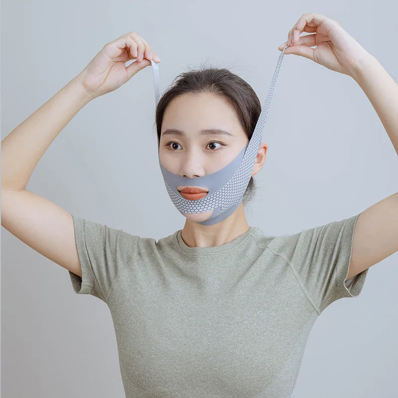 Face-Lift While Sleeping V Shaper Facial Slimming Mask, Relaxation Face Bandage, Face Shaping Reduce Double Chin Face Thinning Band Massage.