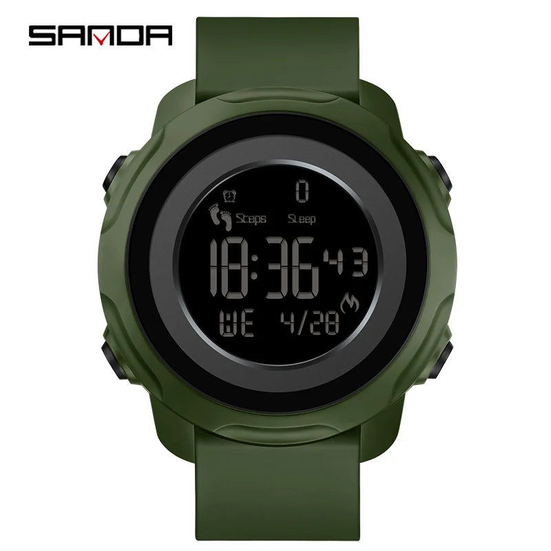 Smart Watch Sanda 6121, Step & Calories Count Fashion Alarm Clock for Men. Waterproof Shockproof Sleep Monitoring Wristwatch