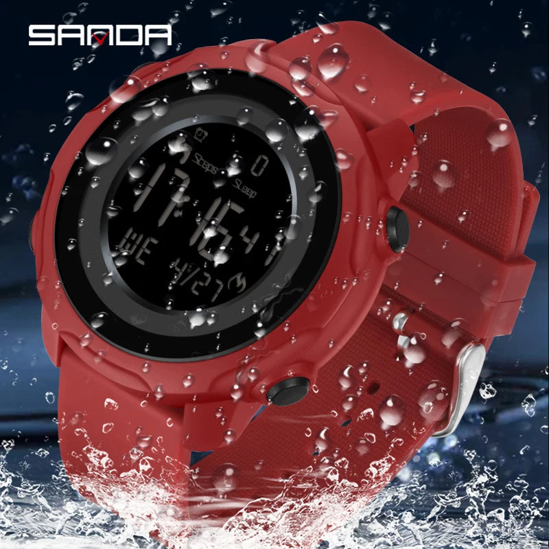 Smart Watch Sanda 6121, Step & Calories Count Fashion Alarm Clock for Men. Waterproof Shockproof Sleep Monitoring Wristwatch