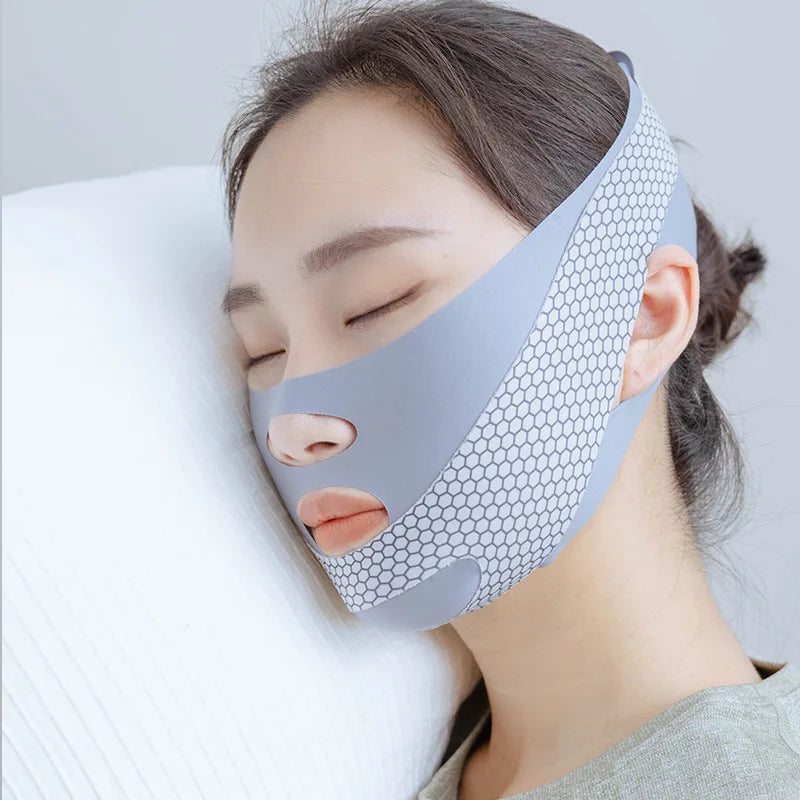 Face-Lift While Sleeping V Shaper Facial Slimming Mask, Relaxation Face Bandage, Face Shaping Reduce Double Chin Face Thinning Band Massage.