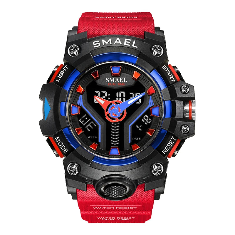 Smart Sport Watch Men / Male  SMAEL, Waterproof, LED, Digital with Stopwatch Function, Big Dial Wristwatch Clock Series 8075 Quartz Watches.