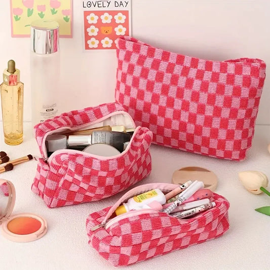 Makeup Cosmetic Toiletries Travelling Bag Set Large For Women - 3 Pcs